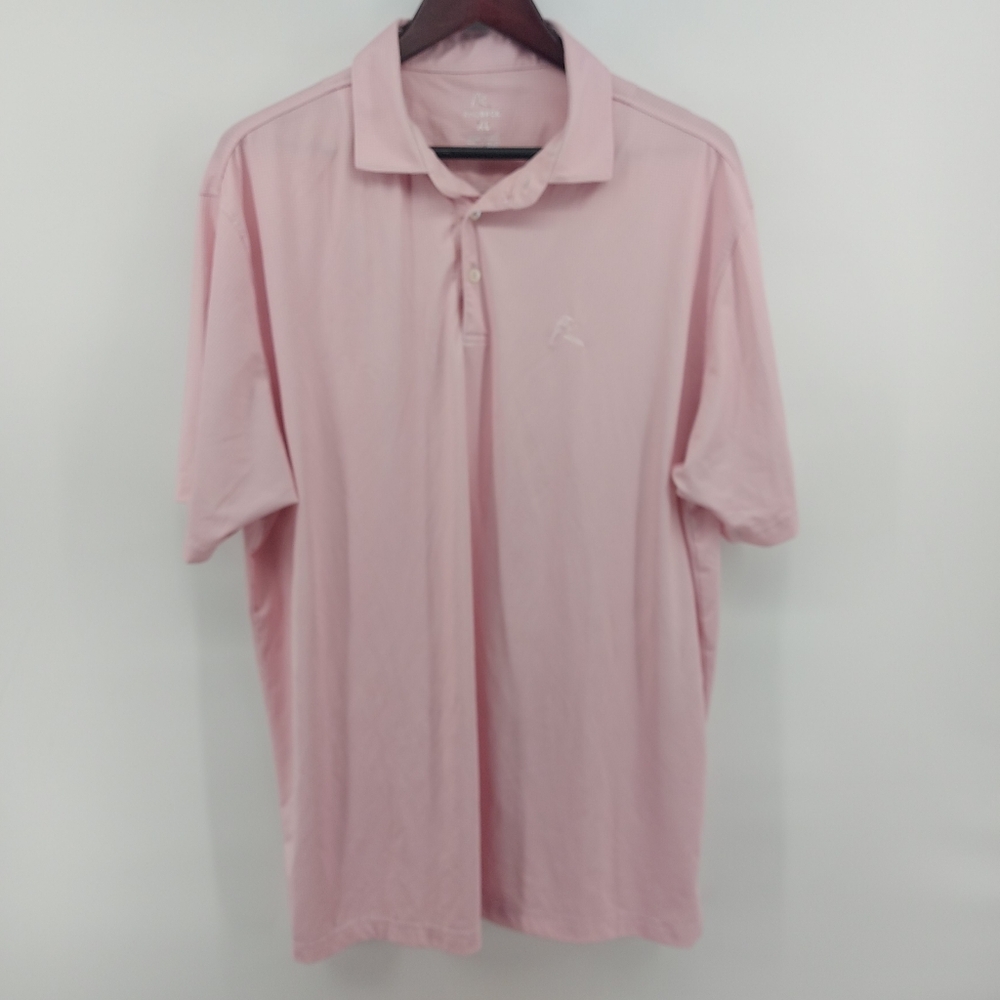 Rhoback Pink and White Check Performance Polo Size XL